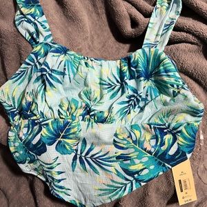 Blue tropical blouse